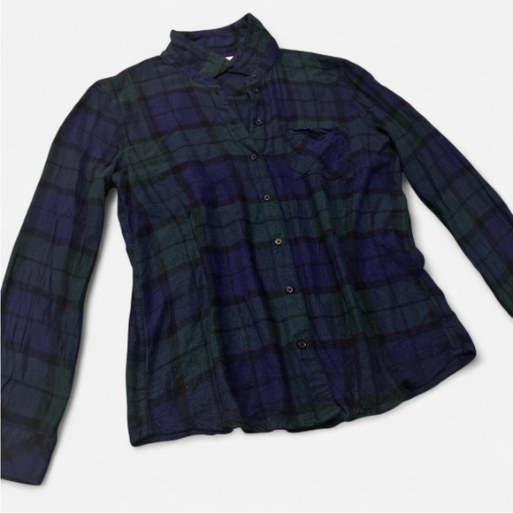 Market & Spruce Plaid Button-Up Shirt in Blue and Green - Picture 2 of 3